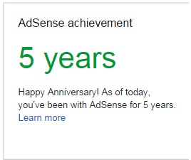 Adsense 5th Anniversary